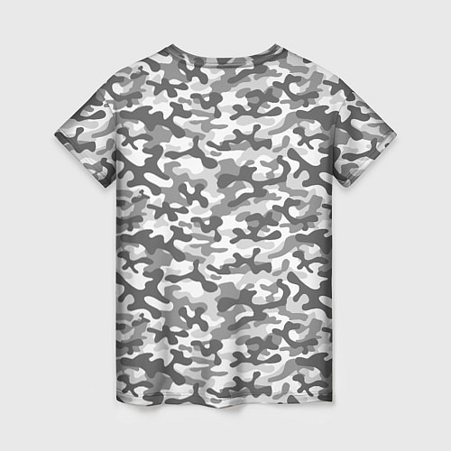 Женская футболка Серый Городской Камуфляж / 3D-принт – фото 2