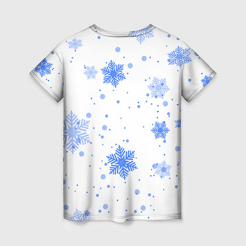 Женская футболка Голубые снежинки падают / 3D-принт – фото 2