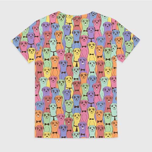 Женская футболка Красочные Сурикаты / 3D-принт – фото 2