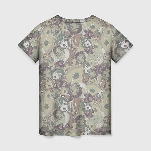 Женская футболка Ahegao Цвета Хаки / 3D-принт – фото 2