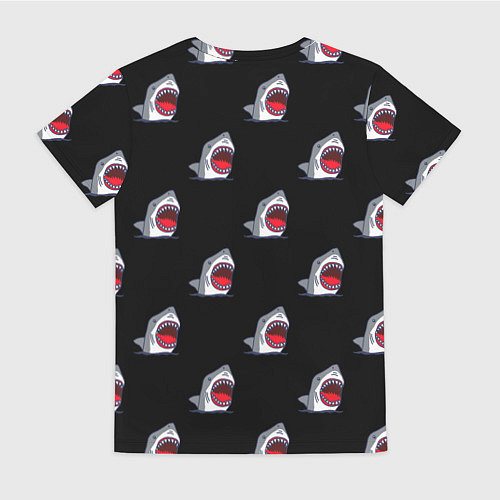 Женская футболка Мультяшная акула с открытой пастью паттерн / 3D-принт – фото 2