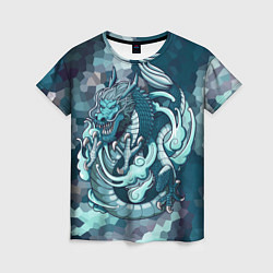 Женская футболка Дракон-стихия воды
