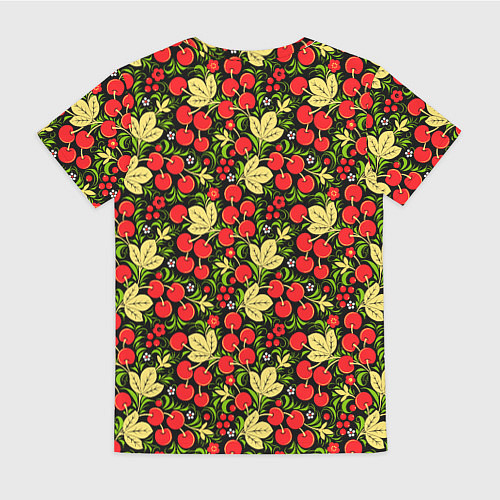 Женская футболка Черешни хохлома / 3D-принт – фото 2