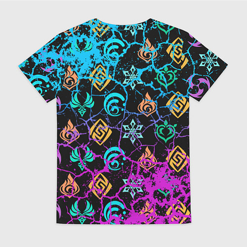 Женская футболка Маска Сяо Лин Genshin трещины / 3D-принт – фото 2