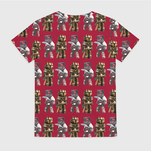 Женская футболка Minecraft warriors pattern / 3D-принт – фото 2