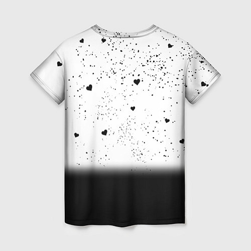 Женская футболка Котик в тумане Сердечки / 3D-принт – фото 2