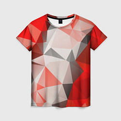 Футболка женская Красно-серая геометрия, цвет: 3D-принт