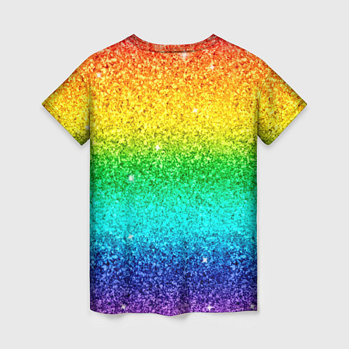 Женская футболка Блестки радуга / 3D-принт – фото 2