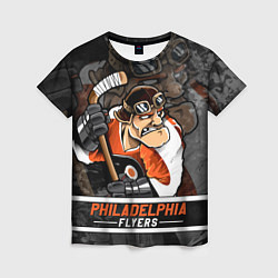 Футболка женская Филадельфия Флайерз, Philadelphia Flyers, цвет: 3D-принт