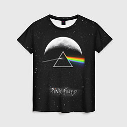 Футболка женская PINK FLOYD LOGO ПИНК ФЛОЙД ЗВЕЗДЫ, цвет: 3D-принт