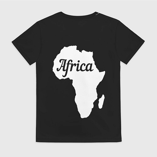 Женская футболка Африка черно-белая двусторонняя / 3D-принт – фото 2
