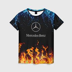 Футболка женская Mercedes-Benz: Вода и Огонь, цвет: 3D-принт
