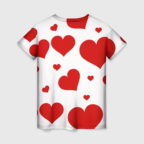 Женская футболка Красные сердечки Heart / 3D-принт – фото 2