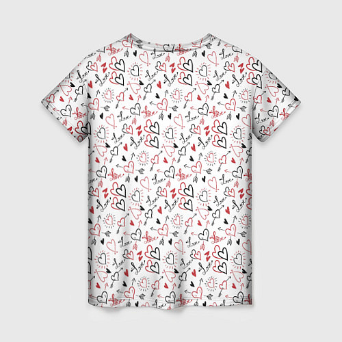 Женская футболка Valentines Pattern / 3D-принт – фото 2
