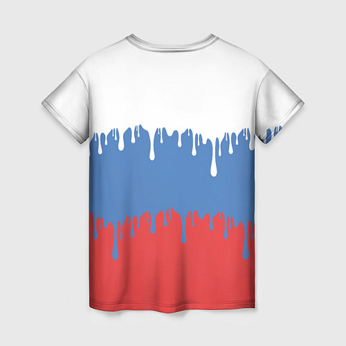 Женская футболка Флаг России потёки / 3D-принт – фото 2