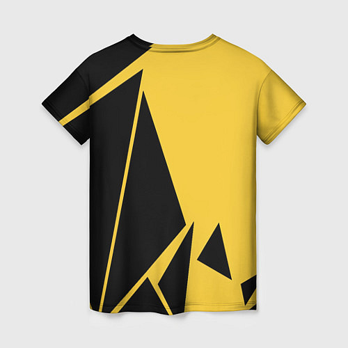 Женская футболка Lamborghini - Yellow Geometry / 3D-принт – фото 2