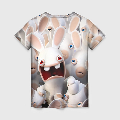 Женская футболка Бешеные кролики в толпе / 3D-принт – фото 2