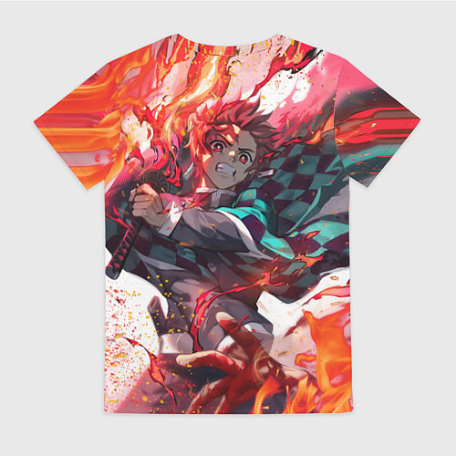 Женская футболка Танджиро Камадо - атака / 3D-принт – фото 2