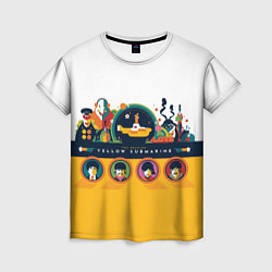 Женская футболка Yellow Submarine Мультфильм 3D