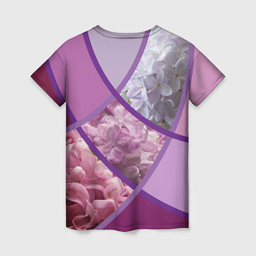 Женская футболка Весна Полосатый принт Сирень / 3D-принт – фото 2