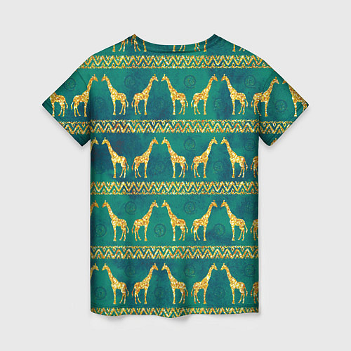 Женская футболка Золотые жирафы паттерн / 3D-принт – фото 2