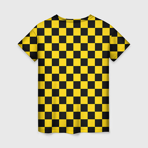 Женская футболка Такси Шахматные Клетки / 3D-принт – фото 2