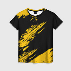 Футболка женская BLACK AND YELLOW GRUNGE ГРАНЖ, цвет: 3D-принт