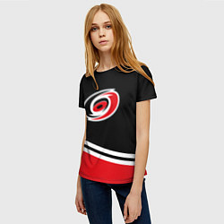 Футболка женская Carolina Hurricanes , Каролина Харрикейнз, цвет: 3D-принт — фото 2