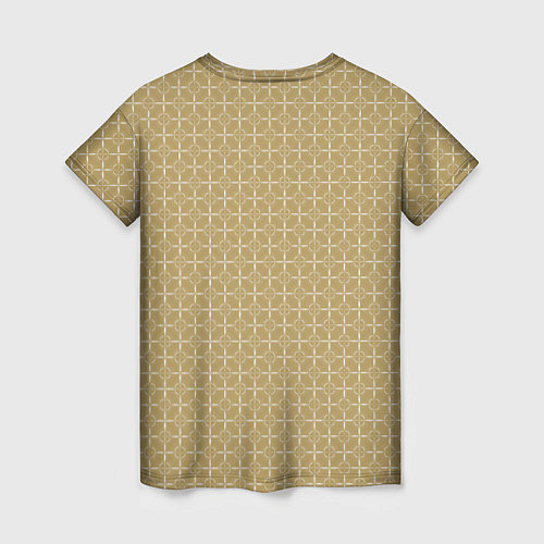 Женская футболка Узор H&S Крест и круг Серовато-янтарный 119-9-39-f / 3D-принт – фото 2