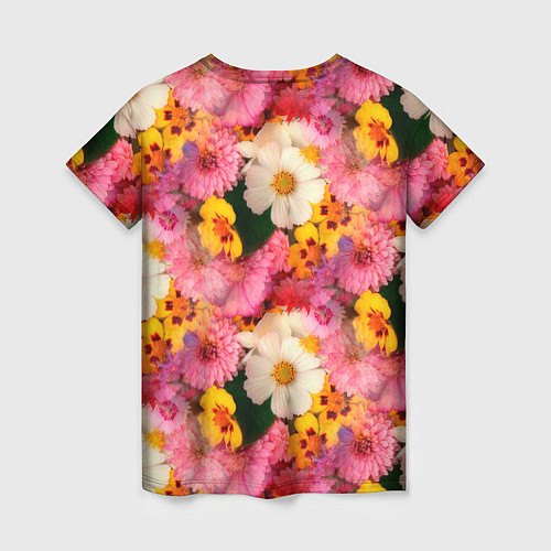 Женская футболка Дачные садовые цветы / 3D-принт – фото 2