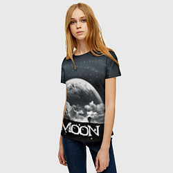Футболка женская Moon - луна 3d, цвет: 3D-принт — фото 2