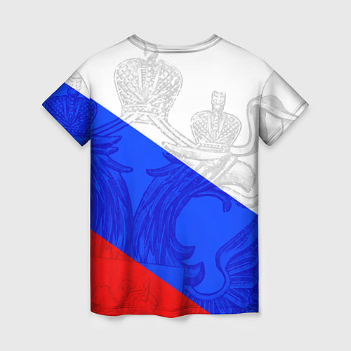 Женская футболка Российский герб: триколор / 3D-принт – фото 2