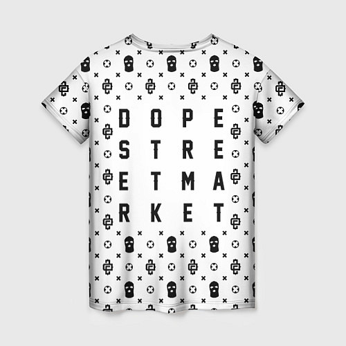 Женская футболка Узор White Dope Camo Dope Street Market / 3D-принт – фото 2