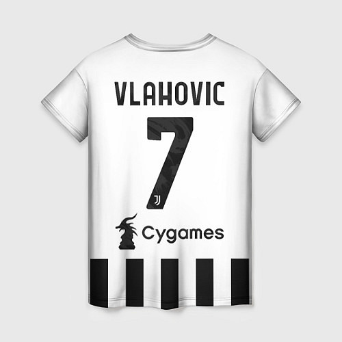 Женская футболка ВЛАХОВИЧ ЮВЕНТУС VLAHOVIC JUVENTUS / 3D-принт – фото 2