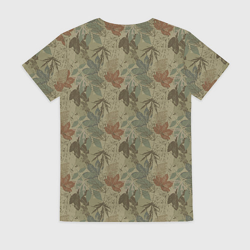 Женская футболка Камуфляж из листьев / 3D-принт – фото 2