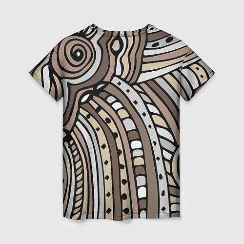Женская футболка Абстрактный геометрический рисунок от руки Волны, / 3D-принт – фото 2