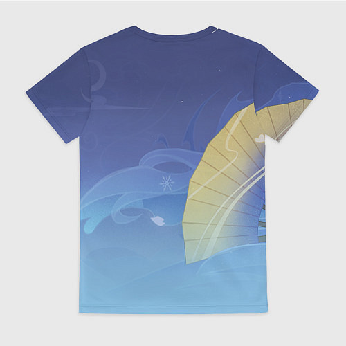 Женская футболка Ayaka Genshin Impact / 3D-принт – фото 2