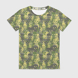 Женская футболка Черепа - камуфляж
