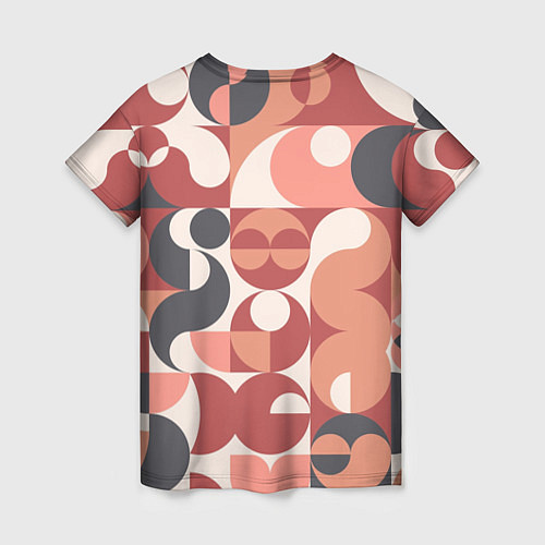 Женская футболка Геометрический орнамент оранж / 3D-принт – фото 2