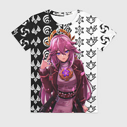 Футболка женская Яэ Мико прекрасная Геншин Импакт, цвет: 3D-принт