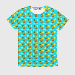 Женская футболка Много ананасов