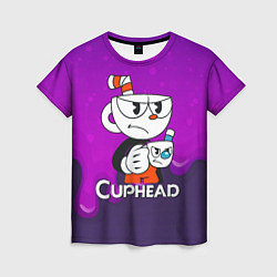 Футболка женская Недовольная чашечка cuphead, цвет: 3D-принт