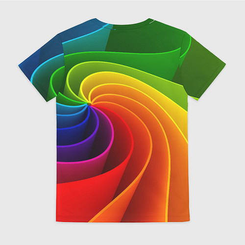 Женская футболка Спираль Модный узор 2023 Неон / 3D-принт – фото 2