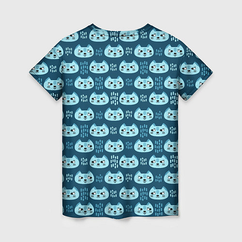 Женская футболка Мордочки котов в плоском стиле Паттерн / 3D-принт – фото 2
