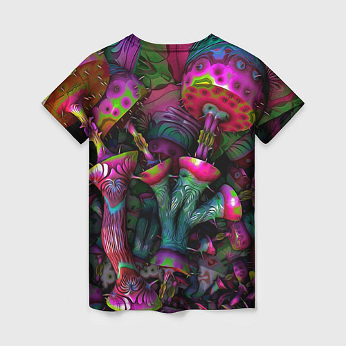 Женская футболка Вот такие грибочки Pattern Психоделика / 3D-принт – фото 2