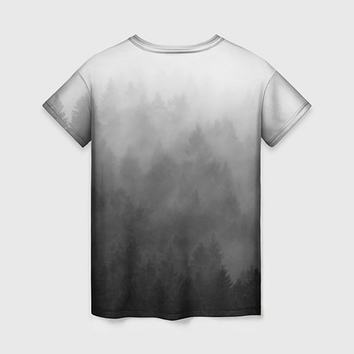 Женская футболка Темный лес - туман / 3D-принт – фото 2