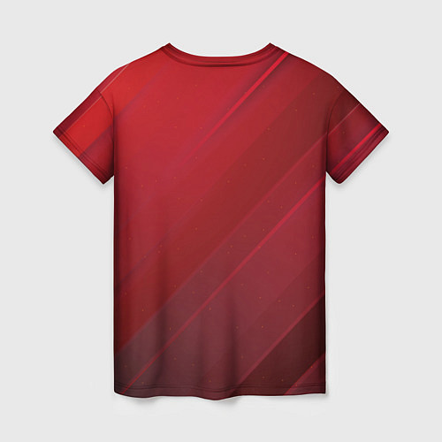 Женская футболка Полосы На красном Фоне / 3D-принт – фото 2