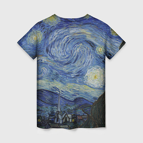 Женская футболка Звездная ночь Ван Гога / 3D-принт – фото 2