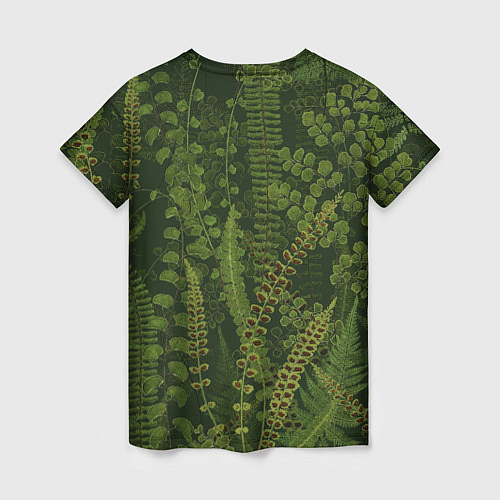 Женская футболка Цветы Зеленые Папоротники / 3D-принт – фото 2