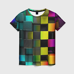 Женская футболка Colored Geometric 3D pattern